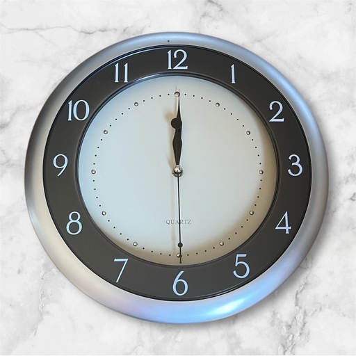 壁掛け時計 丸型 シルバー シンプル(サイズ直径32cm) (Sun) 平田の時計