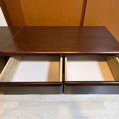 【２台セット】ローボード + ローチェスト（ウォールナット色）の画像