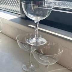ガラス製　☆☆　シャンパングラス　3コセット　☆☆の画像