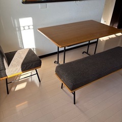 unico ウニコ FUNEAT ファニート アイアン　ダイニングテーブル ベンチシート チェア ３点セットの画像