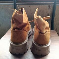 新品 23.5cm レディース ブーツ ブラウン 厚底 シューズ 識別番号:【B010-S】の画像