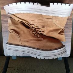 新品 23.5cm レディース ブーツ ブラウン 厚底 シューズ 識別番号:【B010-S】の画像