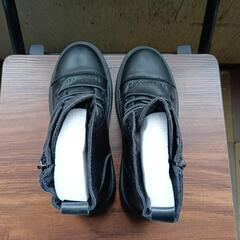 新品 22.5cm レディース ブーツ ブラック 厚底 シューズ 識別番号:【B011-S】の画像