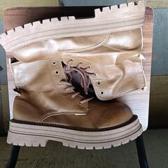 新品 23.5cm レディース ブーツ ブラウン 厚底 シューズ 識別番号:【B013-S】の画像