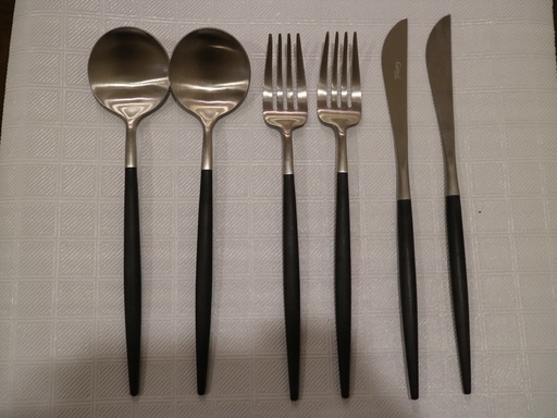 クチポール GOA ブラック シルバー カトラリー 6本セット