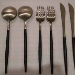 クチポール GOA ブラック シルバー カトラリー 6本セットの画像