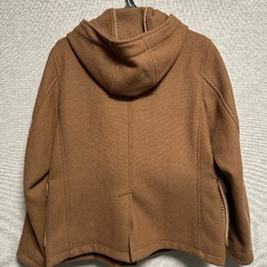 HARE メンズM ウール ショートコート フード付 ブラウンの画像