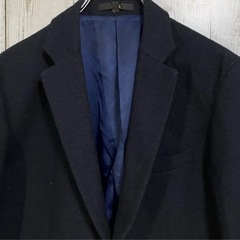 ☆VITAL ヴィタル☆テーラードジャケット 起毛 厚手 ネイビー メンズ [46] M ウール混 スリットの画像