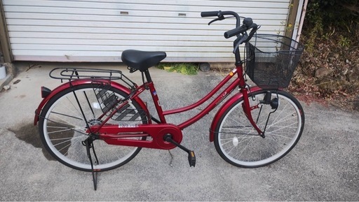 【値下げ】　parsle 24インチ自転車 ママチャリ　レッド