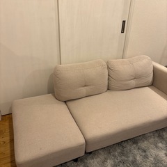 ソファ　2人〜3人用　ベージュの画像