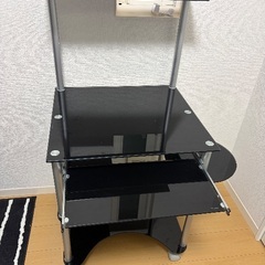 ガラス天板パソコンテーブル&チェアの画像