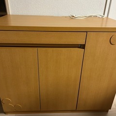 パソコンキャビネット　ミッキーモチーフ　90cm幅 PCデスク