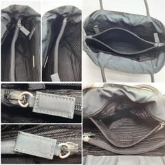 PRADA プラダ ハンドバッグ トートバッグ テスートナイロン チャコールグレー ブラック 黒 三角ロゴプレート トライアングルロゴプレート A4収納可能 白タグの画像