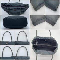 PRADA プラダ ハンドバッグ トートバッグ テスートナイロン チャコールグレー ブラック 黒 三角ロゴプレート トライアングルロゴプレート A4収納可能 白タグの画像