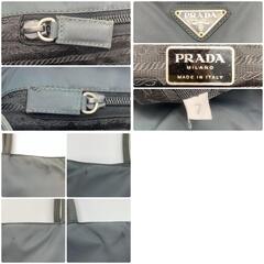 PRADA プラダ ハンドバッグ トートバッグ テスートナイロン チャコールグレー ブラック 黒 三角ロゴプレート トライアングルロゴプレート A4収納可能 白タグの画像