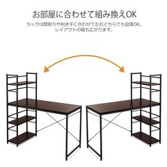 サンワダイレクト収納ラック付きパソコンデスクの画像