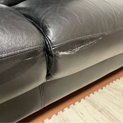 ニトリ　三人掛けソファ　ブラックの画像