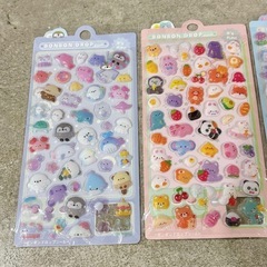 立体　ぷくぷくボンボンドロップ風シール4枚シールの画像