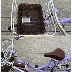 ２４インチ？女の子自転車⭐︎美品パープルラベンダーの画像