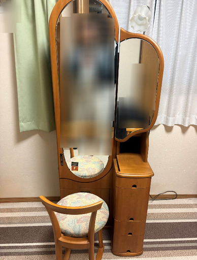 ドレッサー鏡台姿見化粧台収納テーブル (かじかじ) 新高岡の家具の中古
