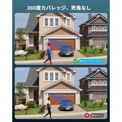 防犯カメラ 屋外 家庭用 ソーラーカメラ wifi ワイヤレス デュアルレンズ パンチルト機能 監視カメラ　無線カメラ ソーラー の画像