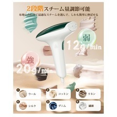 スチームアイロン　超軽量衣類スチーマー 小型 2段階スチーム量調節 ハンガー掛け可能 シワ伸ばし 連続スチーム ハンディアイロン の画像