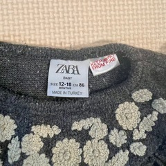 ZARA ニット グレー 刺繍 12-18month 86 の画像