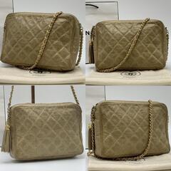 CHANEL シャネル リザード マトラッセ ショルダーバッグ ゴールド チェーンショルダー フリンジ タッセル レザー ブラウン 茶の画像