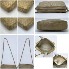 CHANEL シャネル リザード マトラッセ ショルダーバッグ ゴールド チェーンショルダー フリンジ タッセル レザー ブラウン 茶の画像