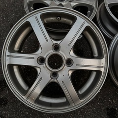 A-5 ホイール タイヤ 4本セット 5穴 1つセンターキャップなし BALMINUM  バルミナ  BAL/GR6 CHINA MS H85254 FEID ZART G6 VIA 500KG 4C763E 14×41/2J 14×4.5J  ブリヂストン ? BRIDGESTONE ?の画像