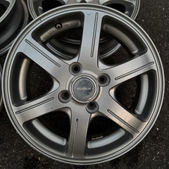 A-5 ホイール タイヤ 4本セット 5穴 1つセンターキャップなし BALMINUM  バルミナ  BAL/GR6 CHINA MS H85254 FEID ZART G6 VIA 500KG 4C763E 14×41/2J 14×4.5J  ブリヂストン ? BRIDGESTONE ?の画像