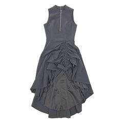 【Andy / アンディ】テールカット プチハイネック ギャザリング ミディアムドレス キャバドレスの画像