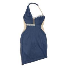 【AngelR / エンジェルアール】アシンメトリーバストパールビジューメッシュタイトミニドレス AR23217 キャバドレスの画像