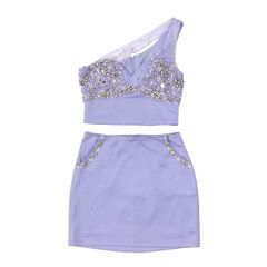 【AngelR / エンジェルアール】ワンショルダーバストビジュー セットアップドレス AR24848 キャバドレスの画像