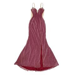 【AngelR / エンジェルアール】バストビジュータイトロングドレス レッド AR23372 キャバドレスの画像