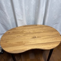 【美品】ビーンズ型　天然木　まめ型デスクの画像