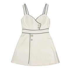 【PURESS by AngelR / ピュアレスバイエンジェルアール】ビジューボタンパイピングラップデザインマイクロミニドレス キャバドレスの画像