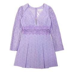 【Donia Quinn / ドニアクイーン】総レース ボックスプリーツ ミニドレス スイートラベンダー sugar キャバドレスの画像