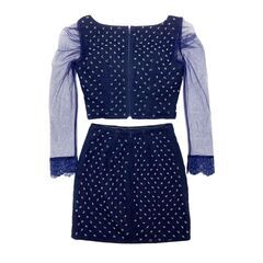 【ROBE de FLEURS Glossy / ローブドフルールグロッシー】長袖レースビーズチュールセットアップミニキャバドレス GL3548の画像