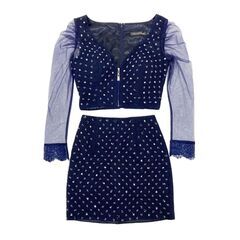 【ROBE de FLEURS Glossy / ローブドフルールグロッシー】長袖レースビーズチュールセットアップミニキャバドレス GL3548の画像