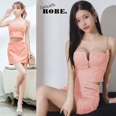 【anier ROBE. / アニエルローブ】chain fetish set up dress チェーンフェティッシュ セットアップドレス anier4031 キャバドレスの画像