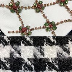 【ROBE de FLEURS / ローブドフルール】ビジュー付き丸襟ｘツイードフリル袖タイトミニキャバドレス fm2676の画像