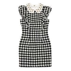 【ROBE de FLEURS / ローブドフルール】ビジュー付き丸襟ｘツイードフリル袖タイトミニキャバドレス fm2676の画像