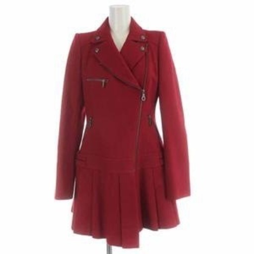 BURBERRY BLUE LABEL ウールコート プリーツ 裏地チェック