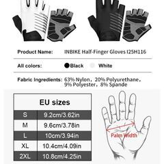 【新品】Inbike サイクルグローブ Mサイズ　厚手パッド付き　ハーフフィンガー　指抜き手袋の画像