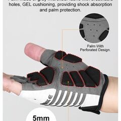 【新品】Inbike サイクルグローブ Mサイズ　厚手パッド付き　ハーフフィンガー　指抜き手袋の画像