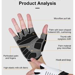 【新品】Inbike サイクルグローブ Mサイズ　厚手パッド付き　ハーフフィンガー　指抜き手袋の画像