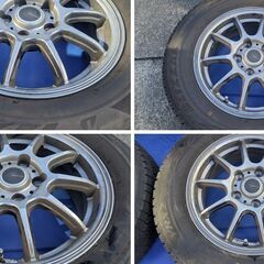 中古冬タイヤセット 195/65 R15 ブリヂストン VRX2 社外ホイール 15インチ 5穴 スタッドレス　 VEMOTION　2022年製の画像