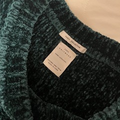 ZARAベロアニット/モールニット/深緑/グリーンの画像