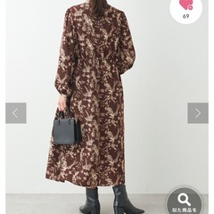 ナイスクラップ長袖ワンピース/花柄/ロング丈の画像